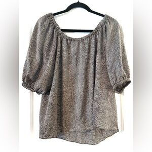 Nordstrom Black and White Patterned Blouse